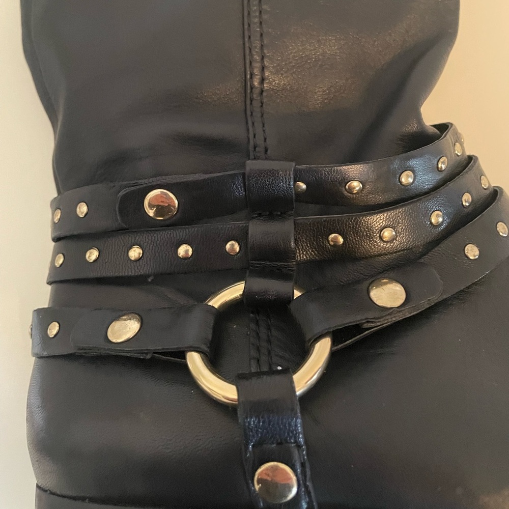 Black leather boots